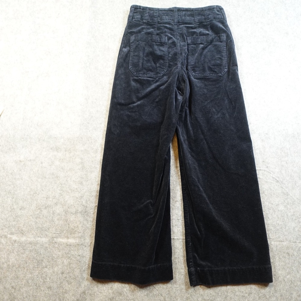 Anthropologie Maeve Pants Womens 27 Colette Corduroy Cropped Wide Leg Black - Picture 12 of 13